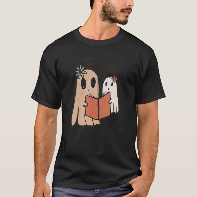 Niedlich Ghost Book Reading Halloween Teacher Top  (Vorderseite)
