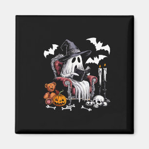 Niedlich Ghost Books Halloween Lehrer Ghost Readin Magnet