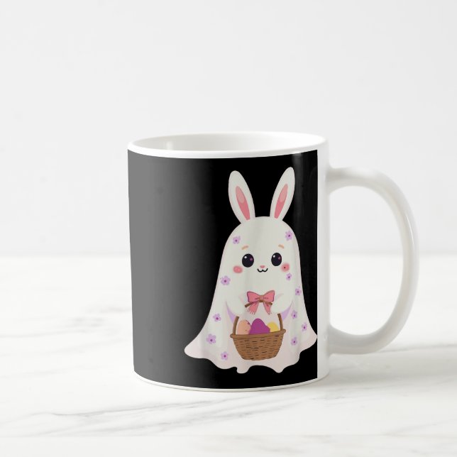 Niedlich Ghost Bunny Egg Basket Rabbit Osterrabe Kaffeetasse (Rechts)