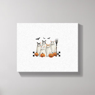 Niedlich Ghost Cat Funny Halloween Outfit Kostüme  Leinwanddruck