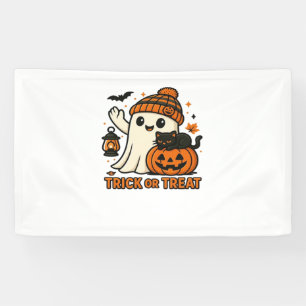 Niedlich Ghost Cat Spooky Halloween Kitten Magie W Banner