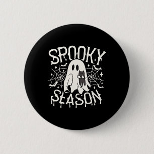 Niedlich Ghost Cat Spooky Jahreszeit Halloween Kos Button