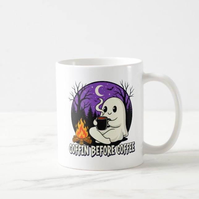 Niedlich Ghost Coffee Lover Camping Design Kaffeetasse (Rechts)