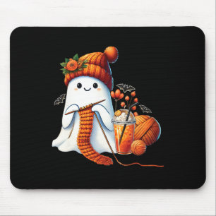 Niedlich Ghost Crochet Knitting Liebhaber Hallowee Mousepad