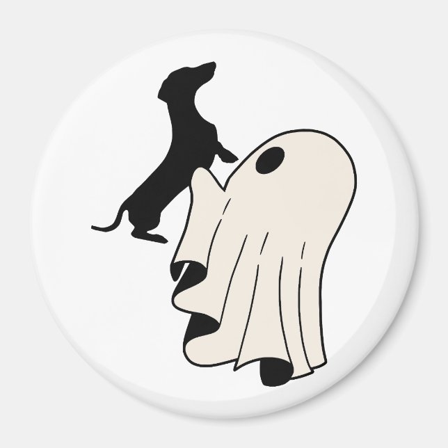 Niedlich Ghost Dackel Lover Magnet (Vorne)