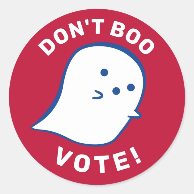 Niedlich Ghost Don't Boo, abstimmen! Aufkleber (Vorderseite)