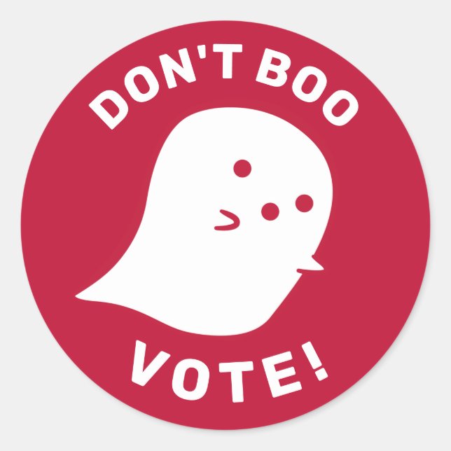 Niedlich Ghost Don't Boo, abstimmen! Aufkleber (Vorderseite)