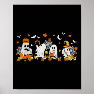 Niedlich Ghost Drink Kaffee Halloween Fall Ghost B Poster