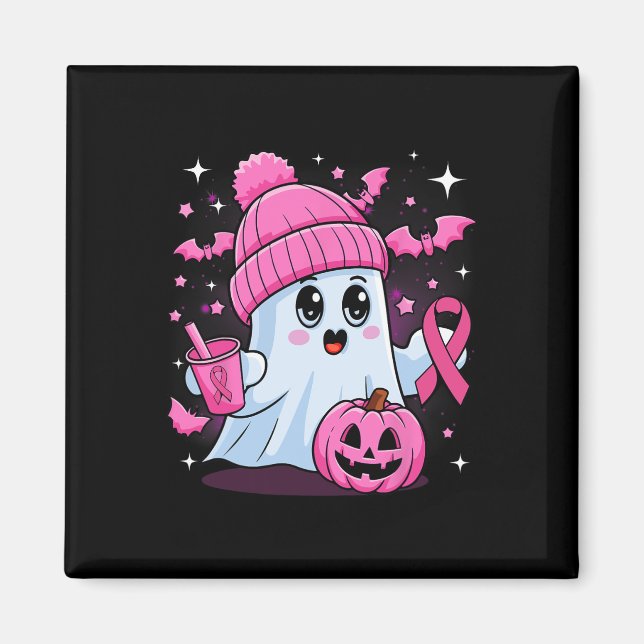 Niedlich Ghost Drink Kaffee Halloween Ghost Breast Magnet (Vorne)