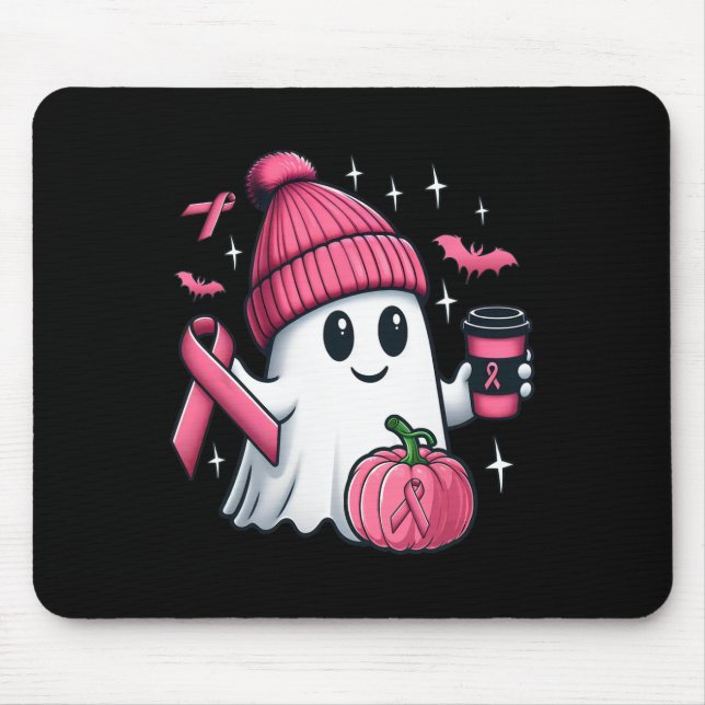 Niedlich Ghost Drink Kaffee Halloween Ghost Breast Mousepad (Vorne)