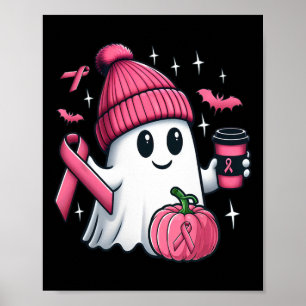 Niedlich Ghost Drink Kaffee Halloween Ghost Breast Poster