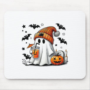 Niedlich Ghost Drink Kaffee Halloween Ghost Ice Co Mousepad