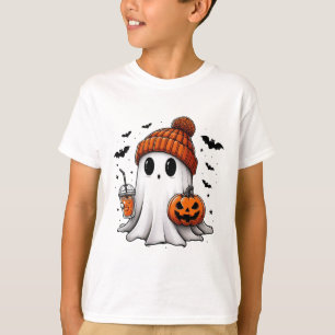 Niedlich Ghost Drink Kaffee Halloween Ghost Ice Co T-Shirt