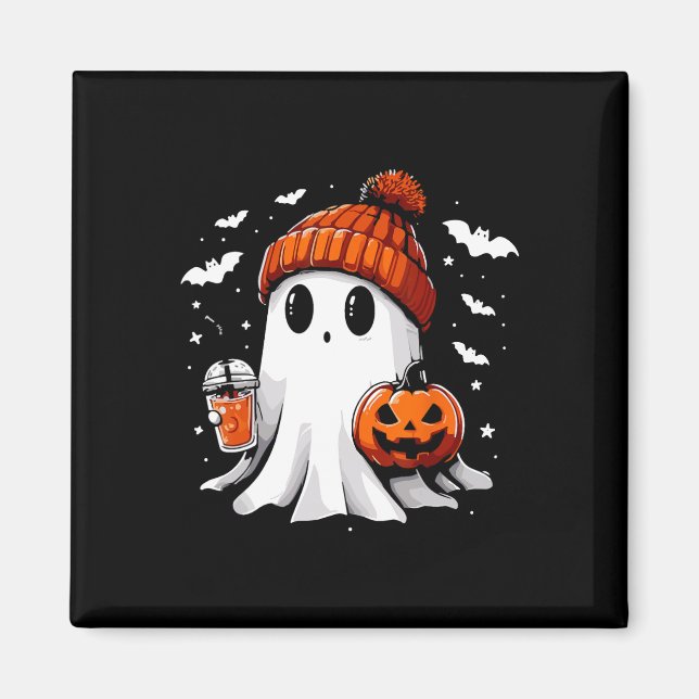 Niedlich Ghost Drink Kaffee Halloween Ghost-Kaffee Magnet (Vorne)