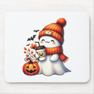 Niedlich Ghost Drink Kaffee Halloween Ghost-Kaffee Mousepad