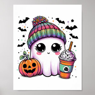 Niedlich Ghost Drink Kaffee Latte Ghost Boo Hallow Poster