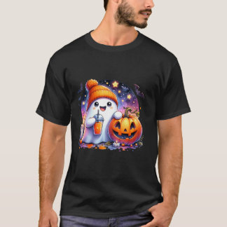 Niedlich Ghost Drink Kaffeespezialitäten Halloween T-Shirt
