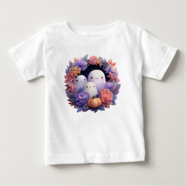 Niedlich Ghost Family Halloween Wreath Baby T-shirt