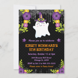 Niedlich Ghost Floral Halloween Geburtstag Einladung