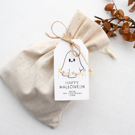 Niedlich Ghost Floral Halloween Geschenkanhänger