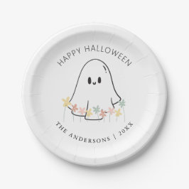 Niedlich Ghost Floral Halloween Pappteller