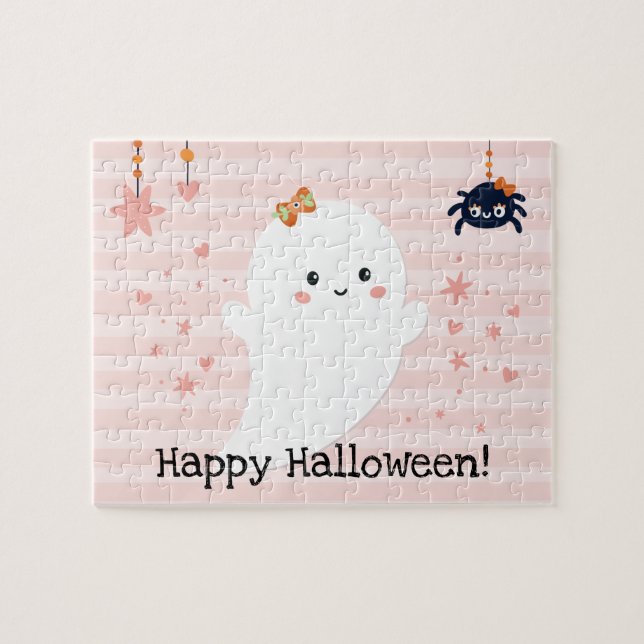 Niedlich Ghost Girly Happy Halloween (Horizontal)