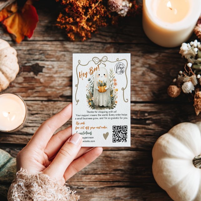 Niedlich Ghost Halloween Danke Cotattcore Fall Visitenkarte (Cute Ghost Halloween Thank You Cottagecore Fall Business Card)