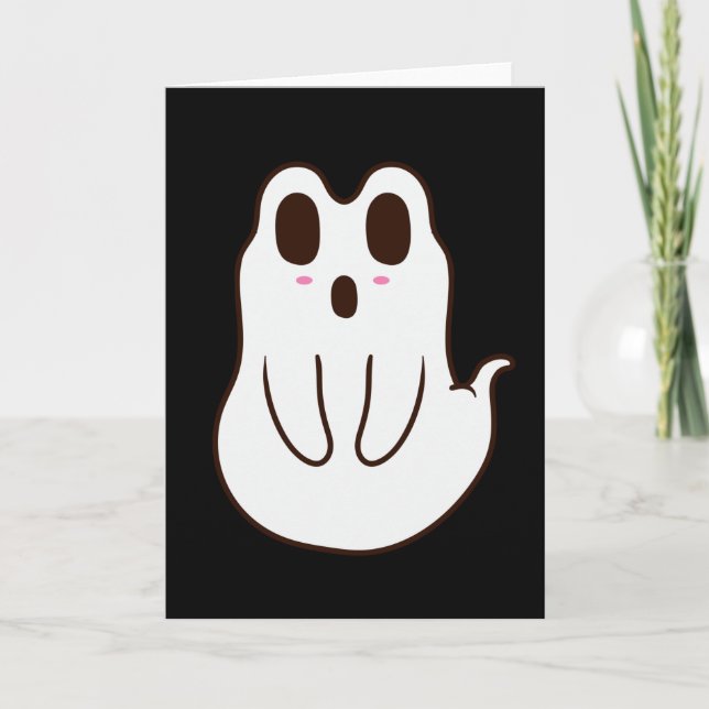 Niedlich Ghost Halloween Frosch Karte (Vorderseite)