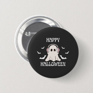 Niedlich Ghost Halloween Kopfhörer Art Button