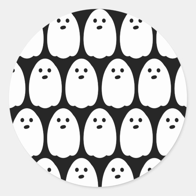 Niedlich Ghost-Halloween-Party Runder Aufkleber (Vorderseite)