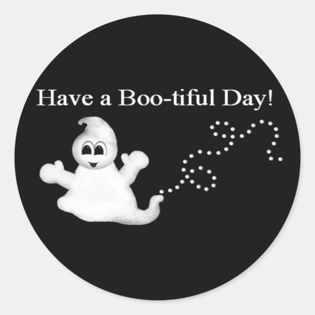Niedlich Ghost Halloween Sticker! Runder Aufkleber (Vorderseite)