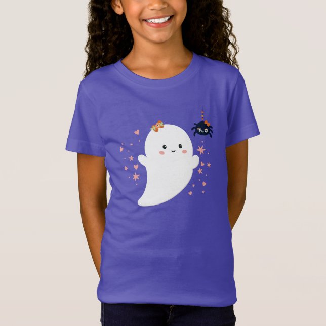 Niedlich Ghost Halloween T-Shirt (Vorderseite)
