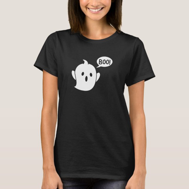 Niedlich Ghost Halloween T-Shirt (Vorderseite)