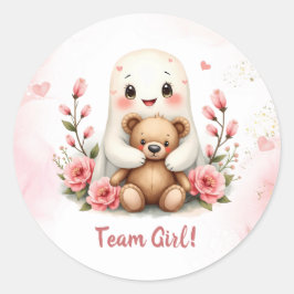 Niedlich Ghost Halloween Thementeam Girl Gender Re Runder Aufkleber