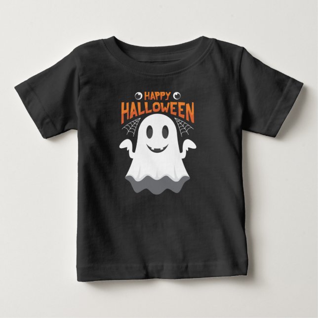 Niedlich Ghost Happy Halloween Baby T-shirt (Vorderseite)