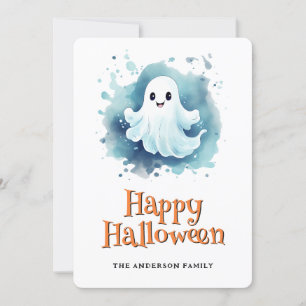 Niedlich Ghost Happy Halloween Card Feiertagskarte