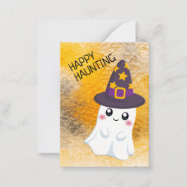 Niedlich Ghost Happy Haunting Halloween-Klassenzim Mitteilungskarte