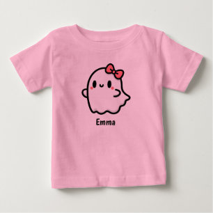 Niedlich Ghost Individuelle Name Halloween Baby T-shirt