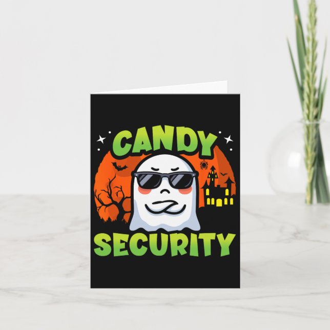 Niedlich Ghost Kids Halloween - Candy Security - F Karte (Vorderseite)