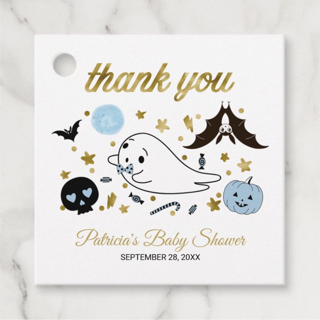 Niedlich Ghost Little Boo Halloween Baby Dusche Ge Geschenkanhänger (Vorderseite)