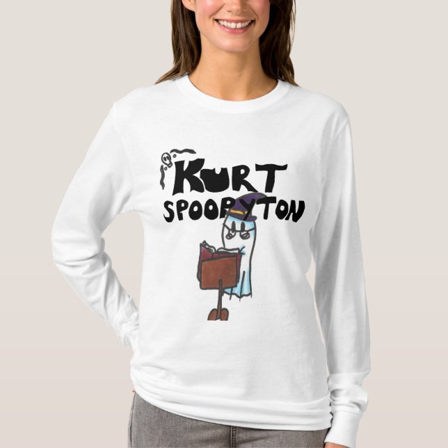 Niedlich Ghost Niedlich Spoopyton Book Wizard T-Shirt (Vorderseite)
