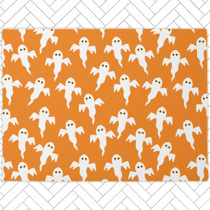 Niedlich Ghost Orange Halloween Fußmatte
