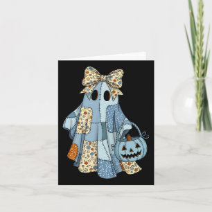 Niedlich Ghost Patchwork Coquette Bow Halloween Co Karte