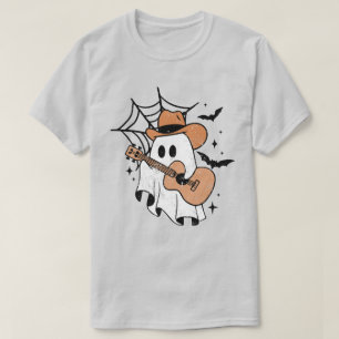 Niedlich Ghost Playing Gitarre Funny Halloween Git T-Shirt