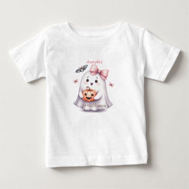 Niedlich Ghost Pumpkin Bat Halloween Baby T-shirt (Vorderseite)