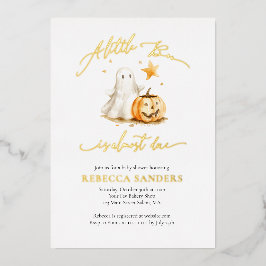 Niedlich Ghost Pumpkin Boo Halloween Kinderdusche Folieneinladung