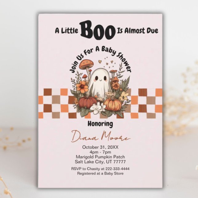 Niedlich Ghost & Pumpkin Fall Halloween Kinderdusc Einladung (Von Creator hochgeladen)
