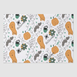 Niedlich Ghost Pumpkin Halloween Doodles Illustrat Seidenpapier