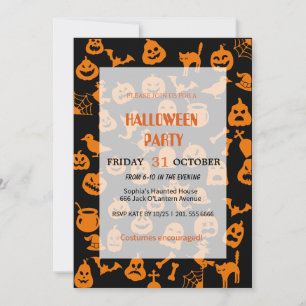 Niedlich Ghost & Pumpkin Halloween Einladung