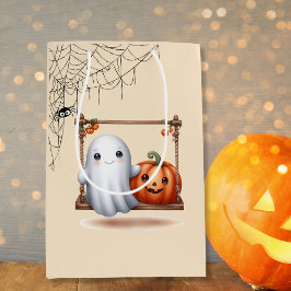 Niedlich Ghost Pumpkin Halloween Mittlere Geschenktüte